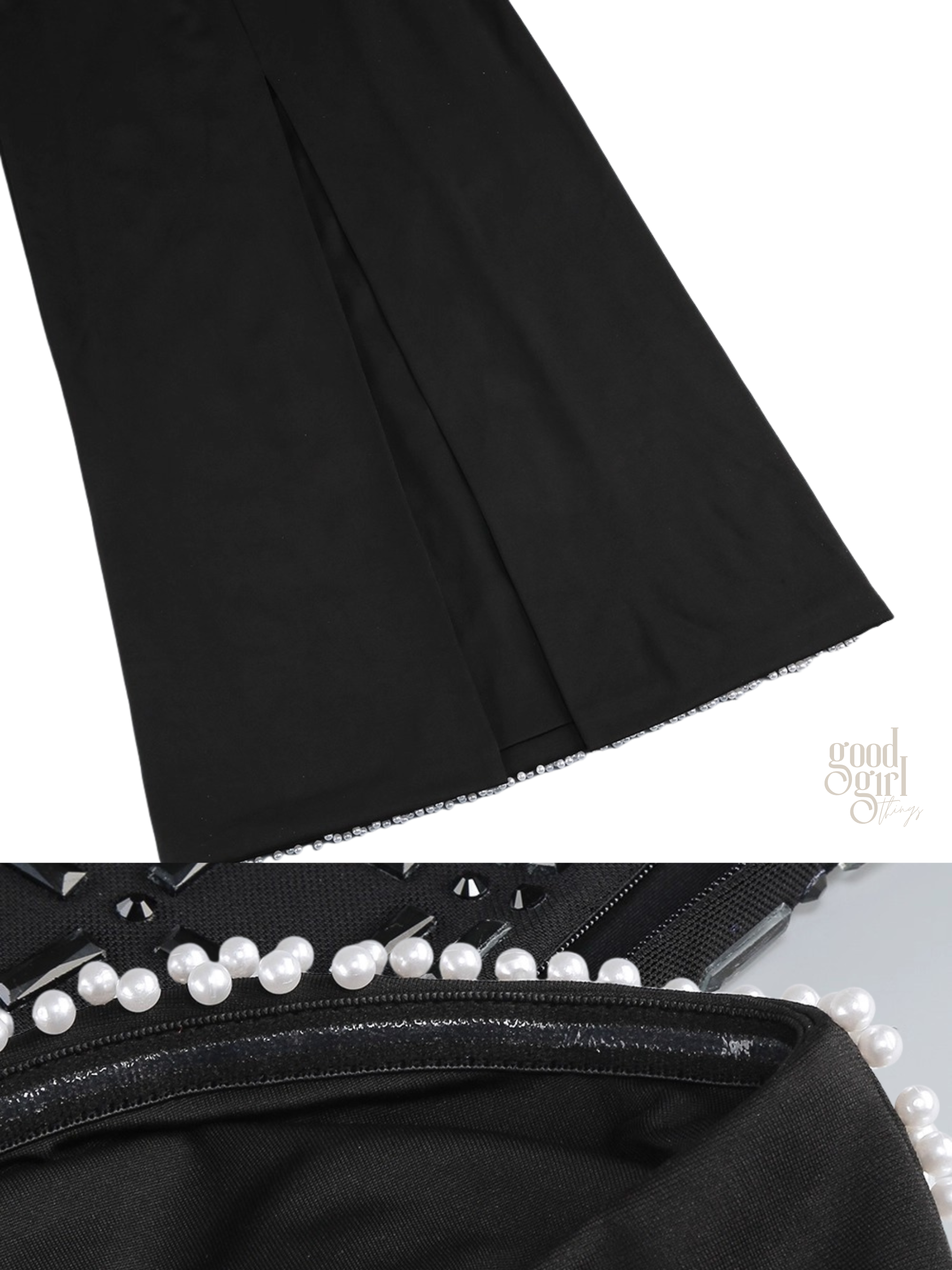 Alisson Pearl Embellished Strapless Maxi Dress