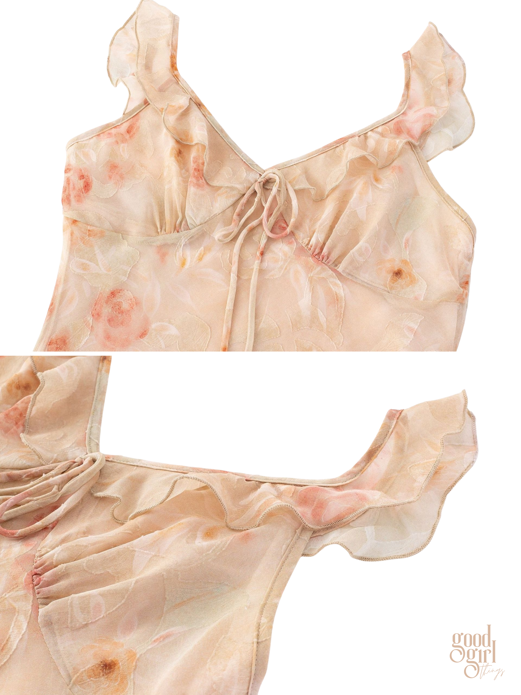 Eden Floral Ruffle Sheer Maxi Dress