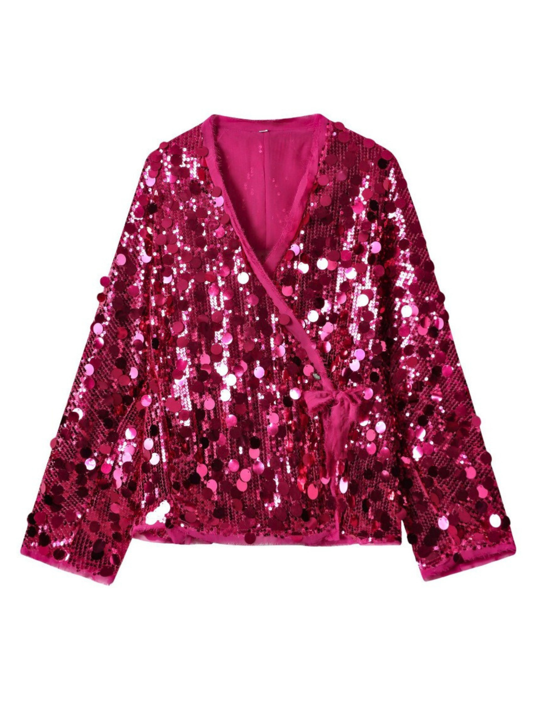Jaylie Sequin Kimono Top