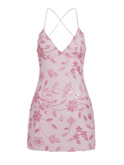 Amiya Floral Sequin Mini Dress