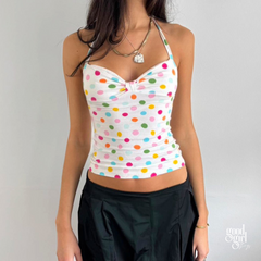Candy Polka Dot Halter Top