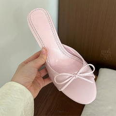 Amore Bow Mule Heels