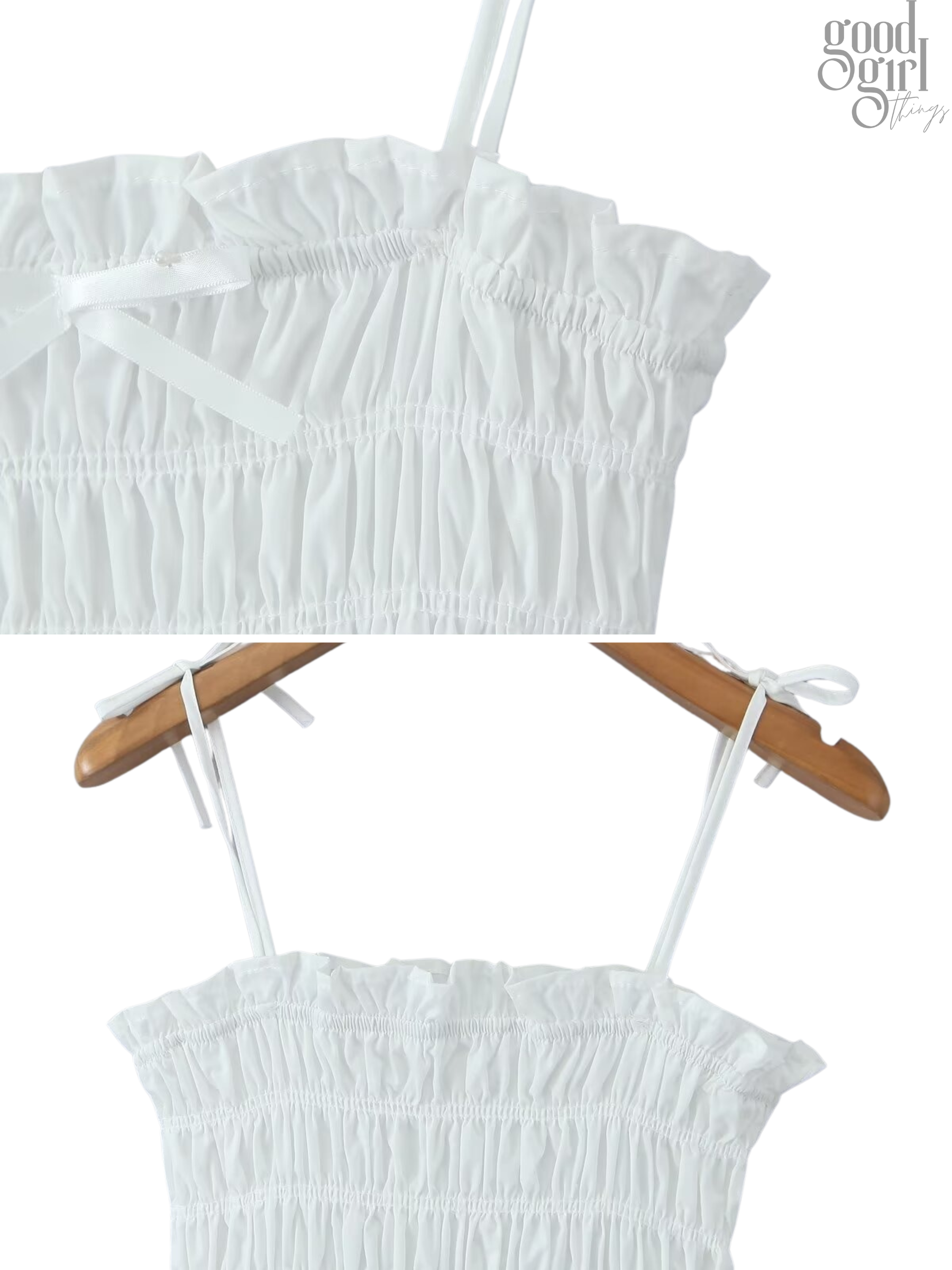 Esme Ruched Bow Mini Dress
