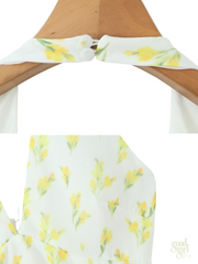 Clara Lemon Floral Halter Mini Dress
