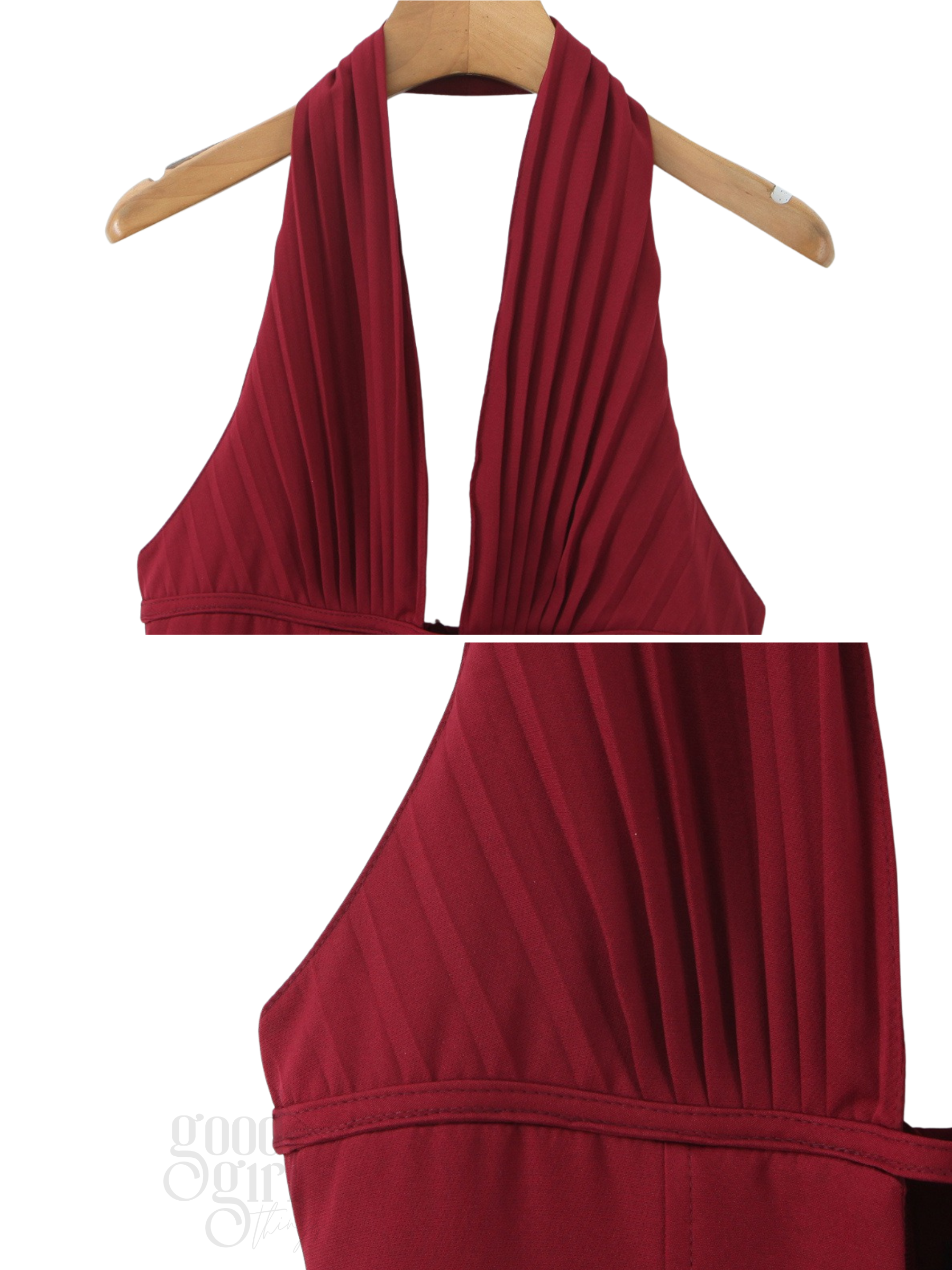 Justus Pleated Halter Mini Dress