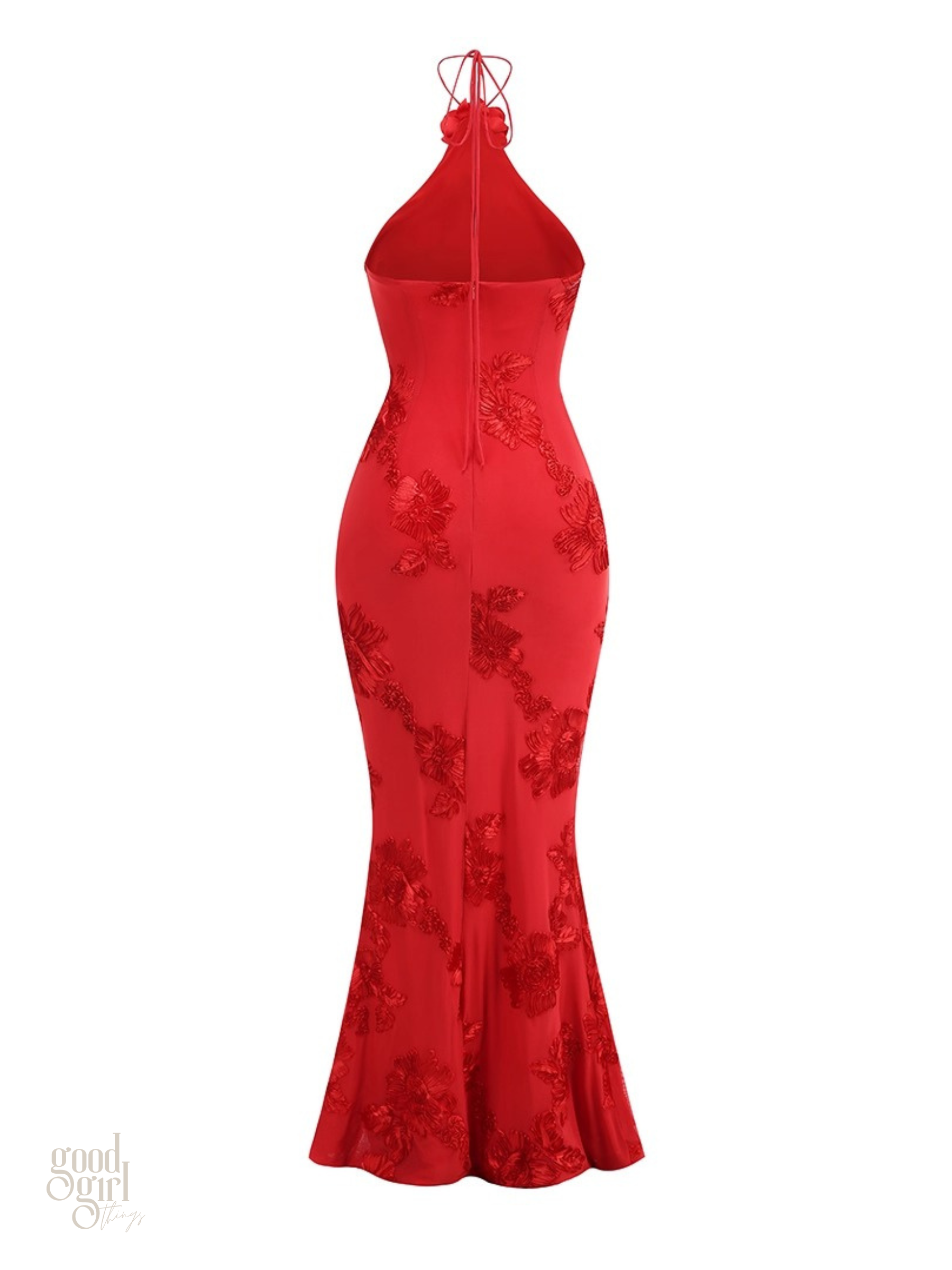 Dua Floral Appliqué Mermaid Dress