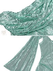 Alina One-Sleeve Sequin Cowl Gown