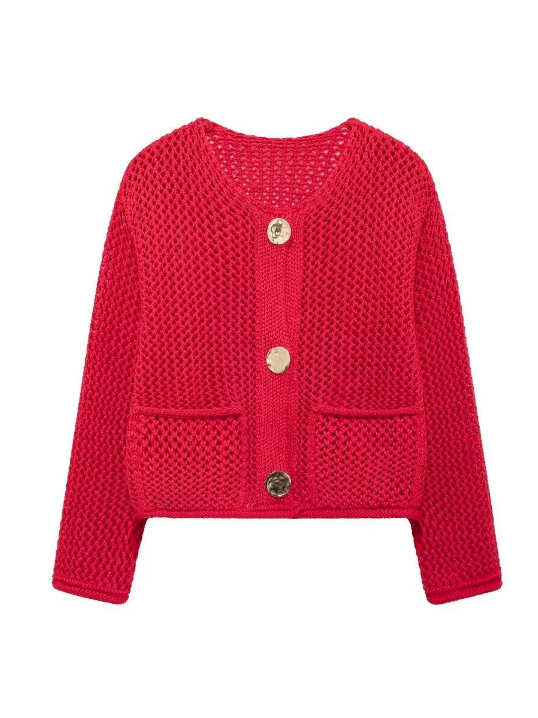 Alexys Button-Front Knit Cardigan