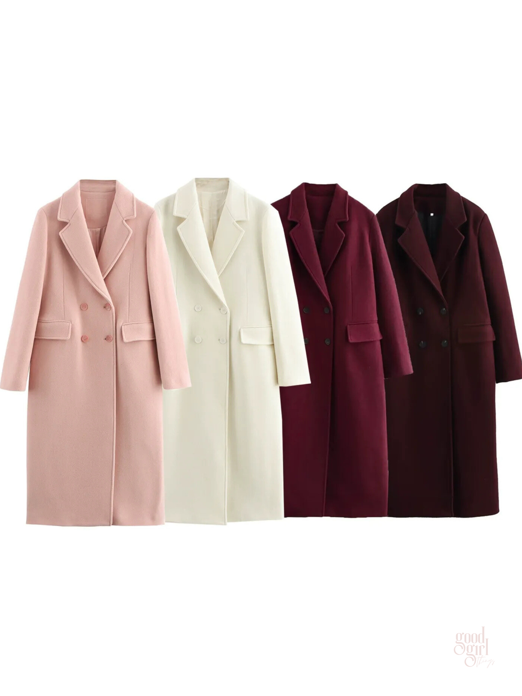 Adley Double-Breasted Long Coat