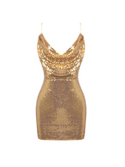 Joud Gold Sequin Mini Dress