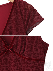 Jacqueline Flocked Bow Mini Dress