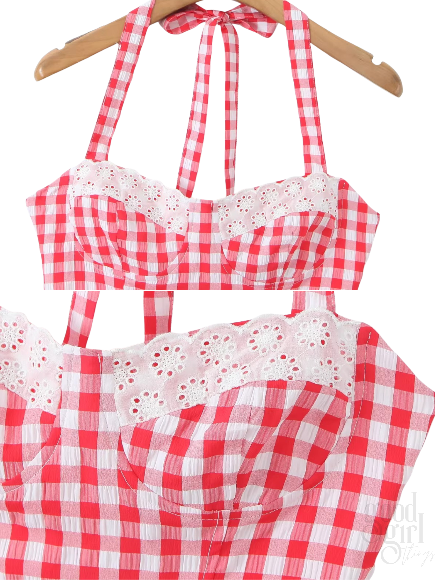 Diem Gingham Corset Top