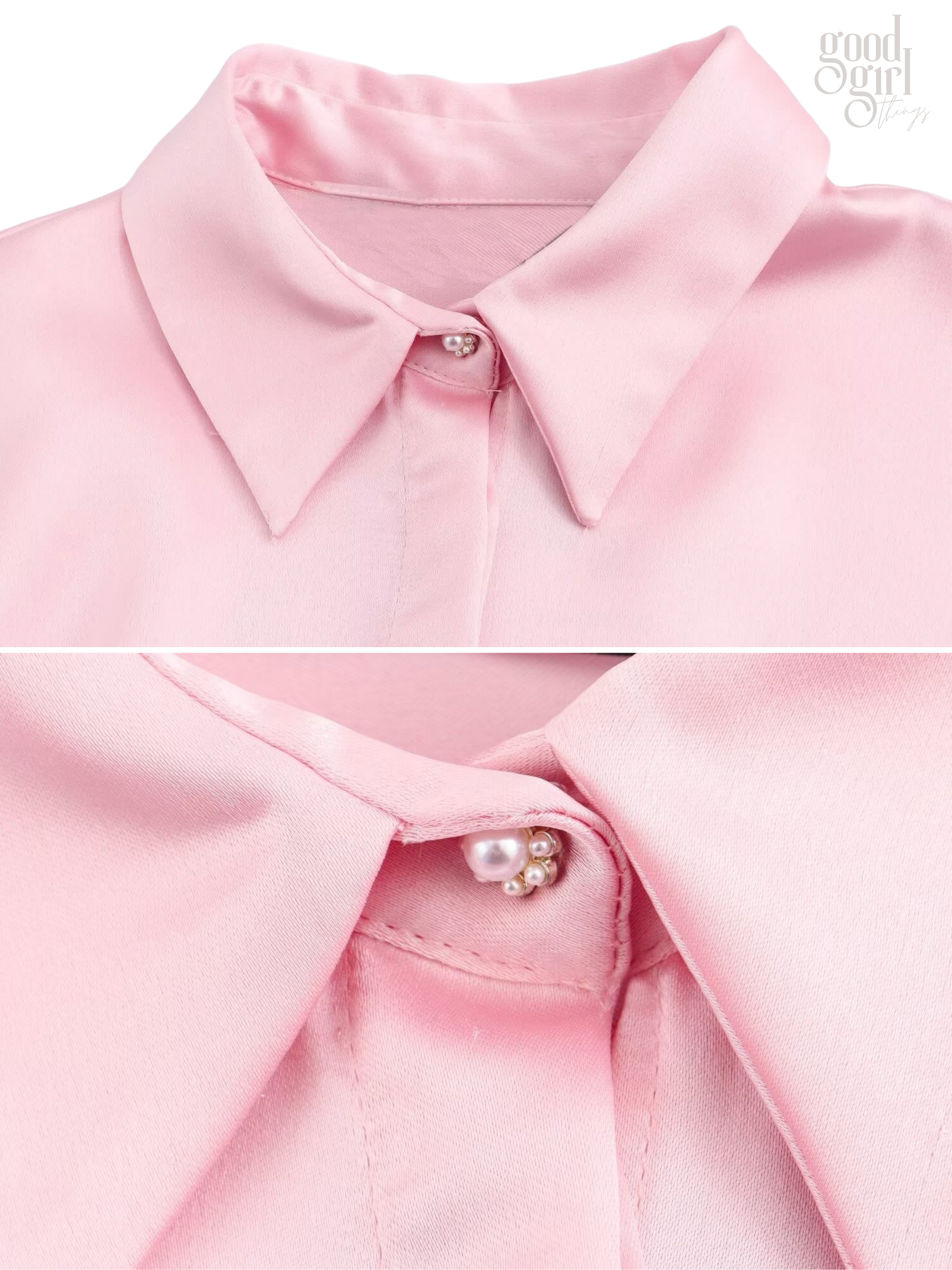 Jaida Satin Tie-Waist Shirt