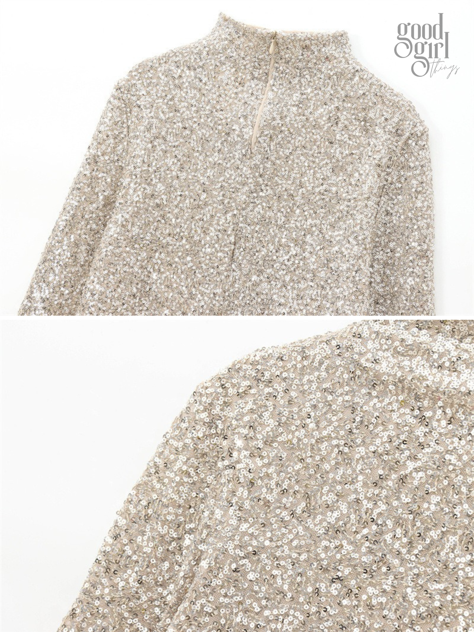Ayah Sequin Long Sleeve Top