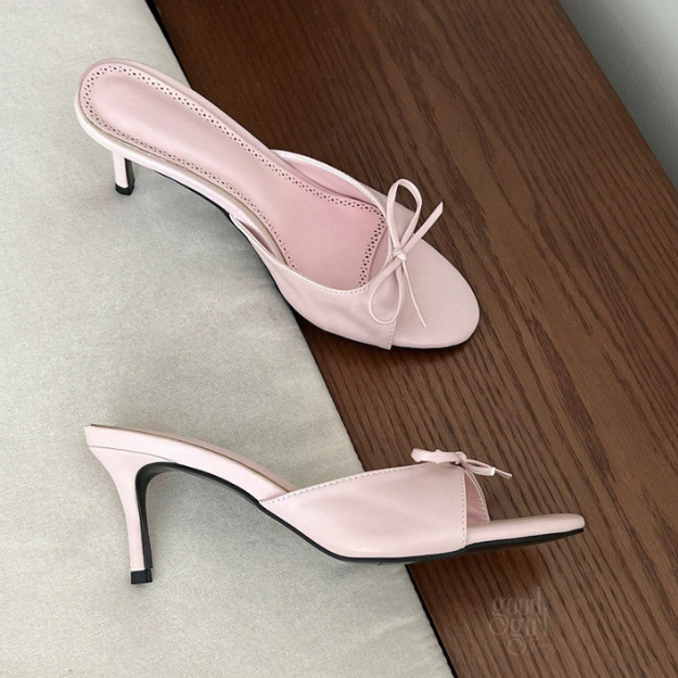Amore Bow Mule Heels