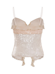 Delylah Sheer Sequin Halter Top