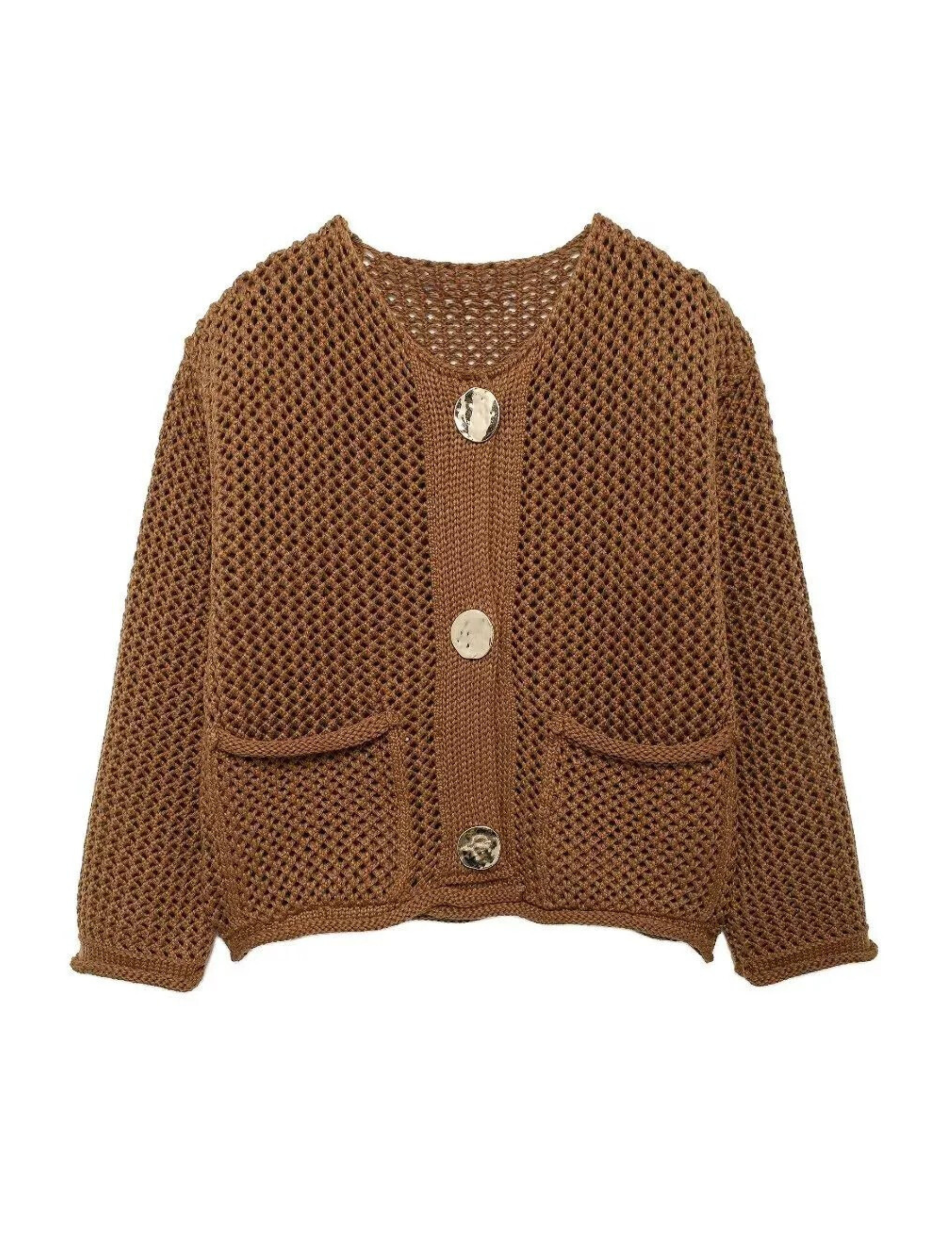 Alexys Button-Front Knit Cardigan