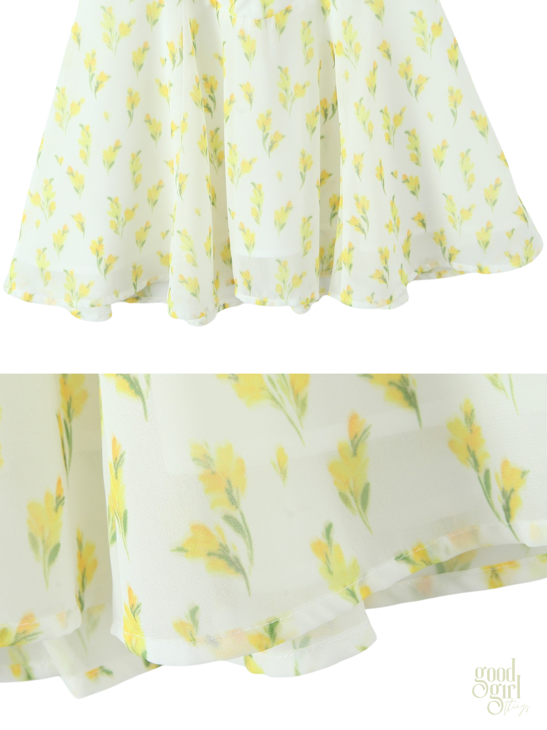 Clara Lemon Floral Halter Mini Dress