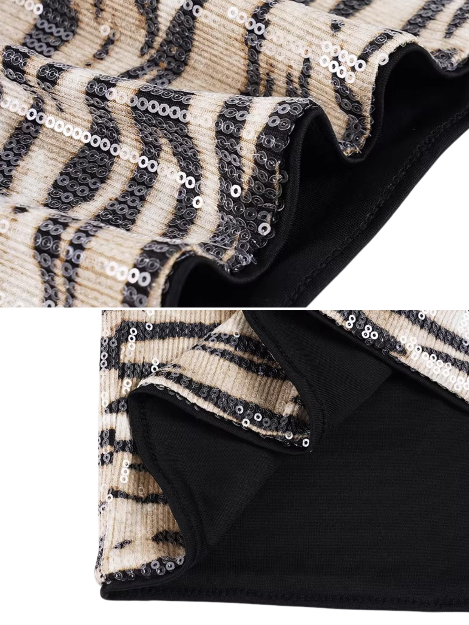 Aviyana Sequin Zebra Mini Skirt