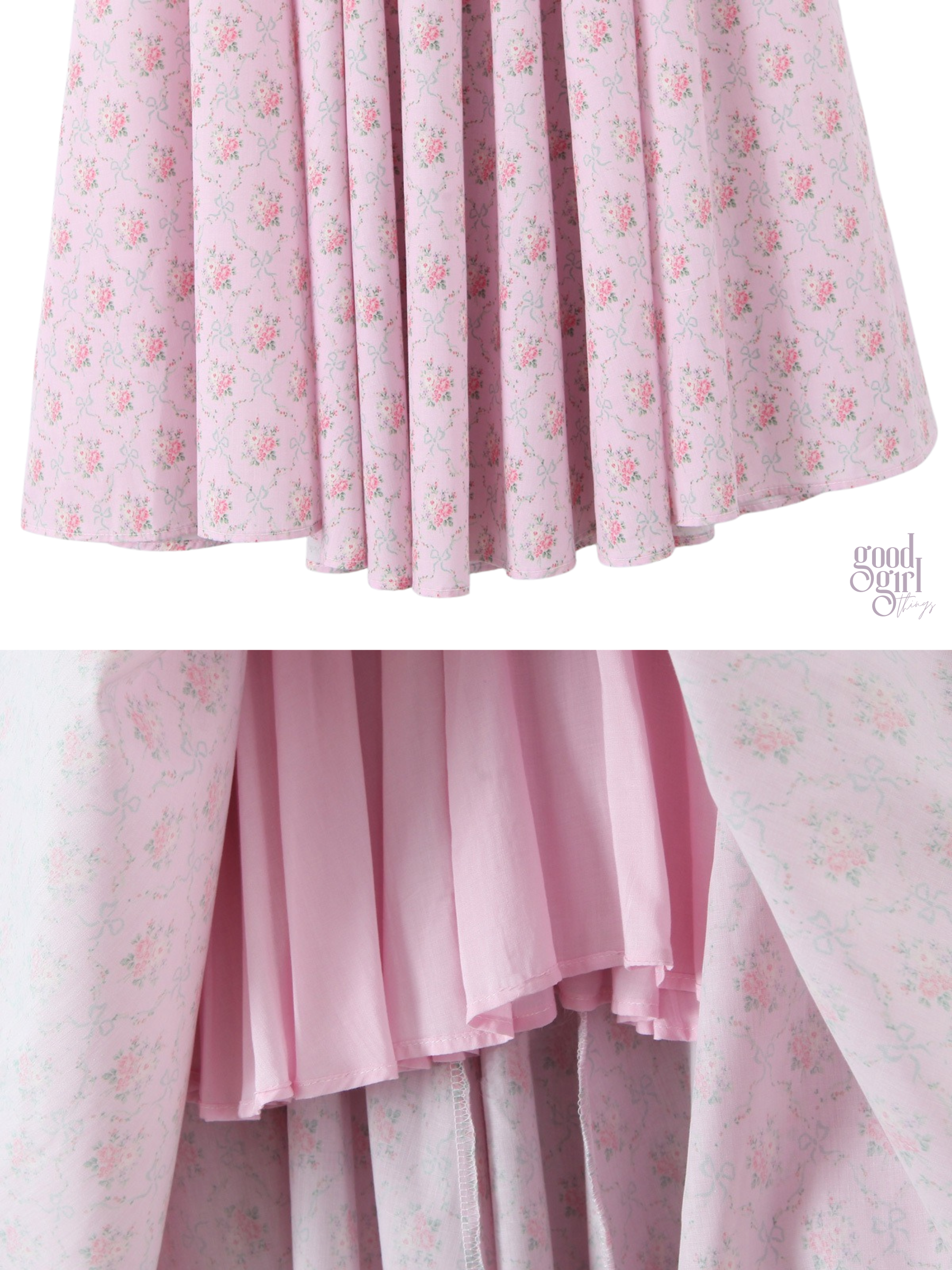 Lily Vintage Lace-Up Floral Midi Dress