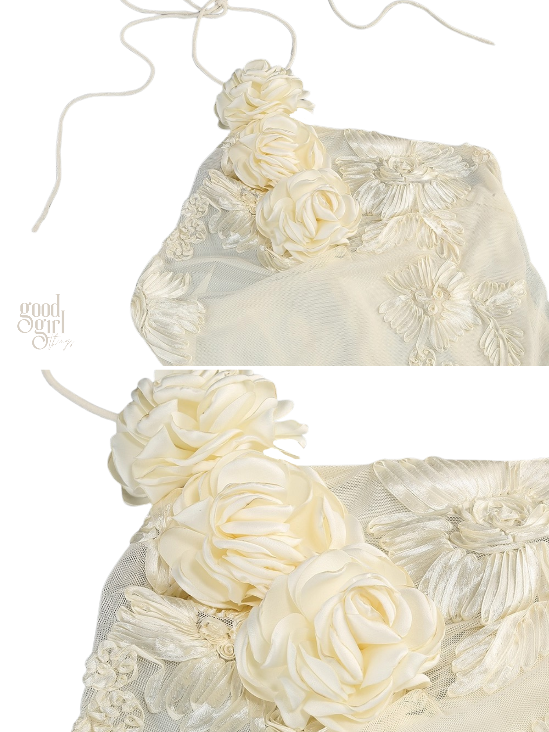 Dua Floral Appliqué Mermaid Dress