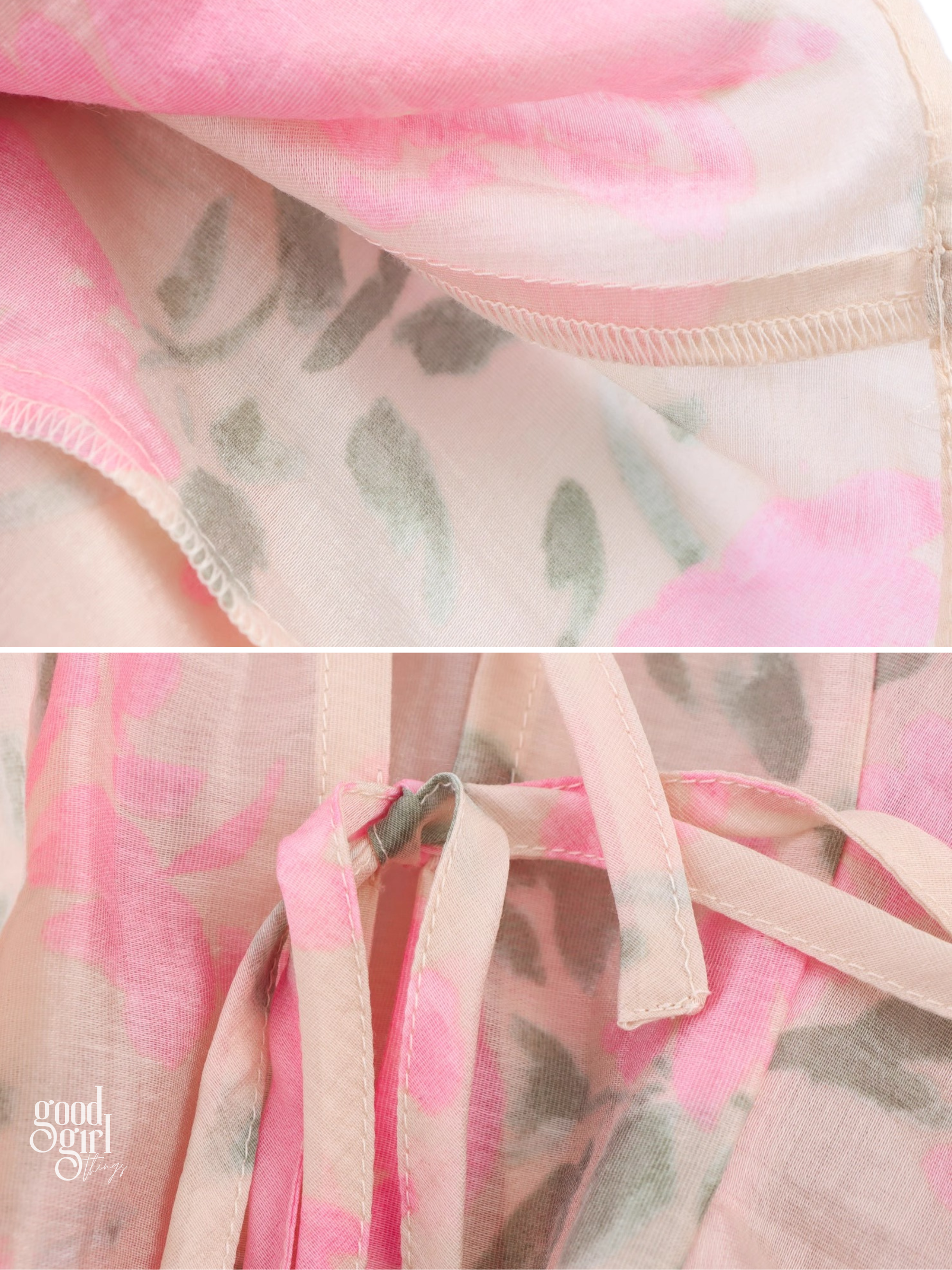 Maddox Floral Ruffle Lace-Up Blouse
