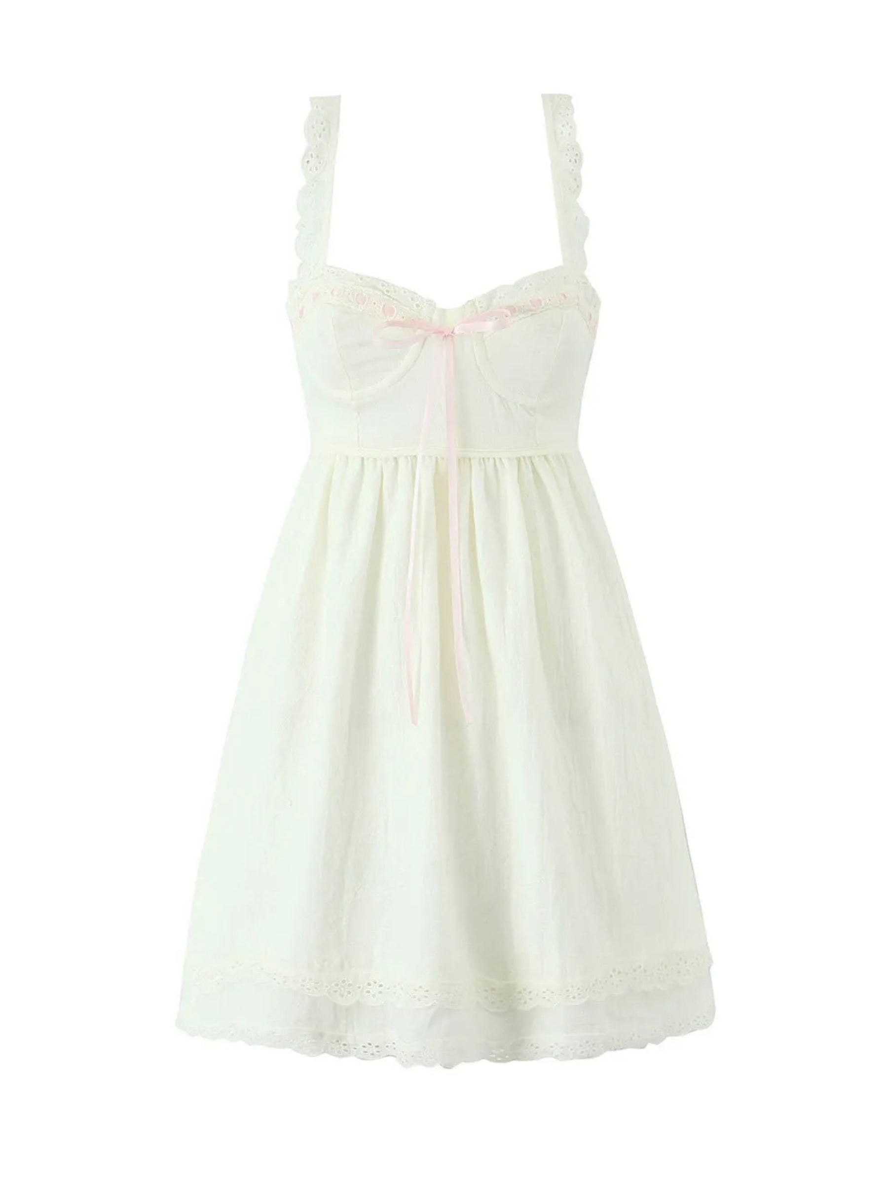 Mahlia Lace Detail Bow Mini Dress