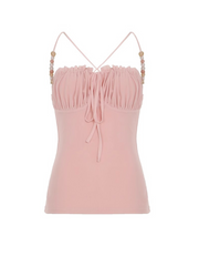Elivia Beaded Strap Ruched Top