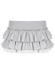 Natasha Tiered Lace Detail Mini Skirt