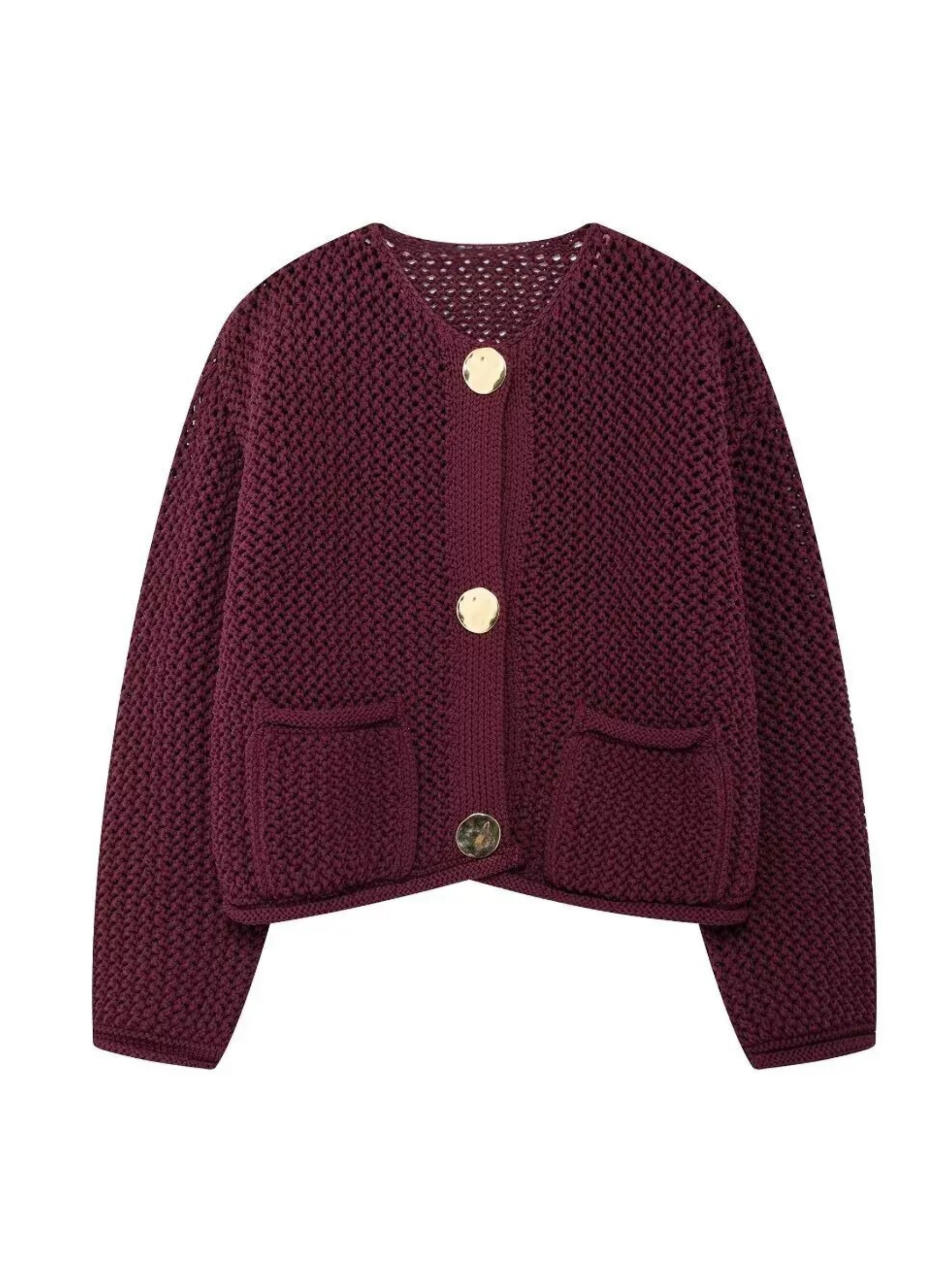 Alexys Button-Front Knit Cardigan