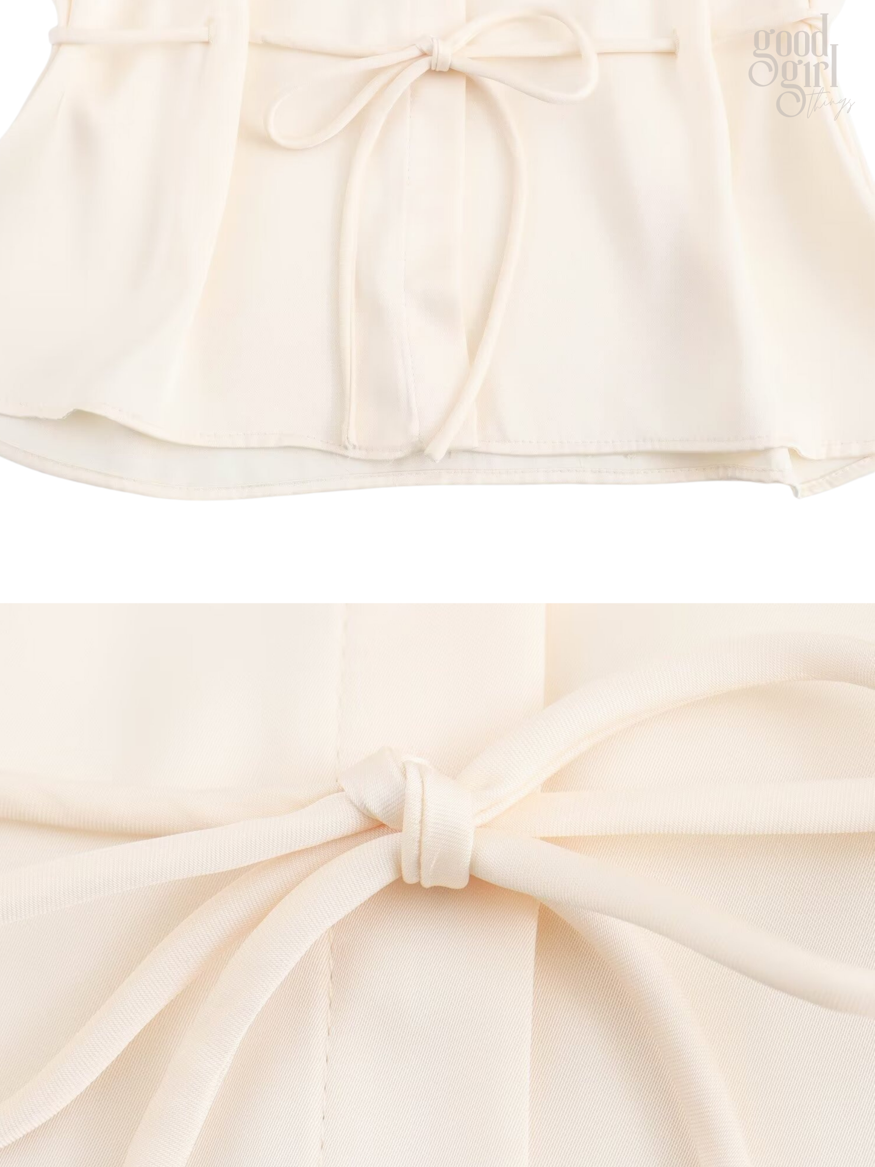 Jaida Satin Tie-Waist Shirt
