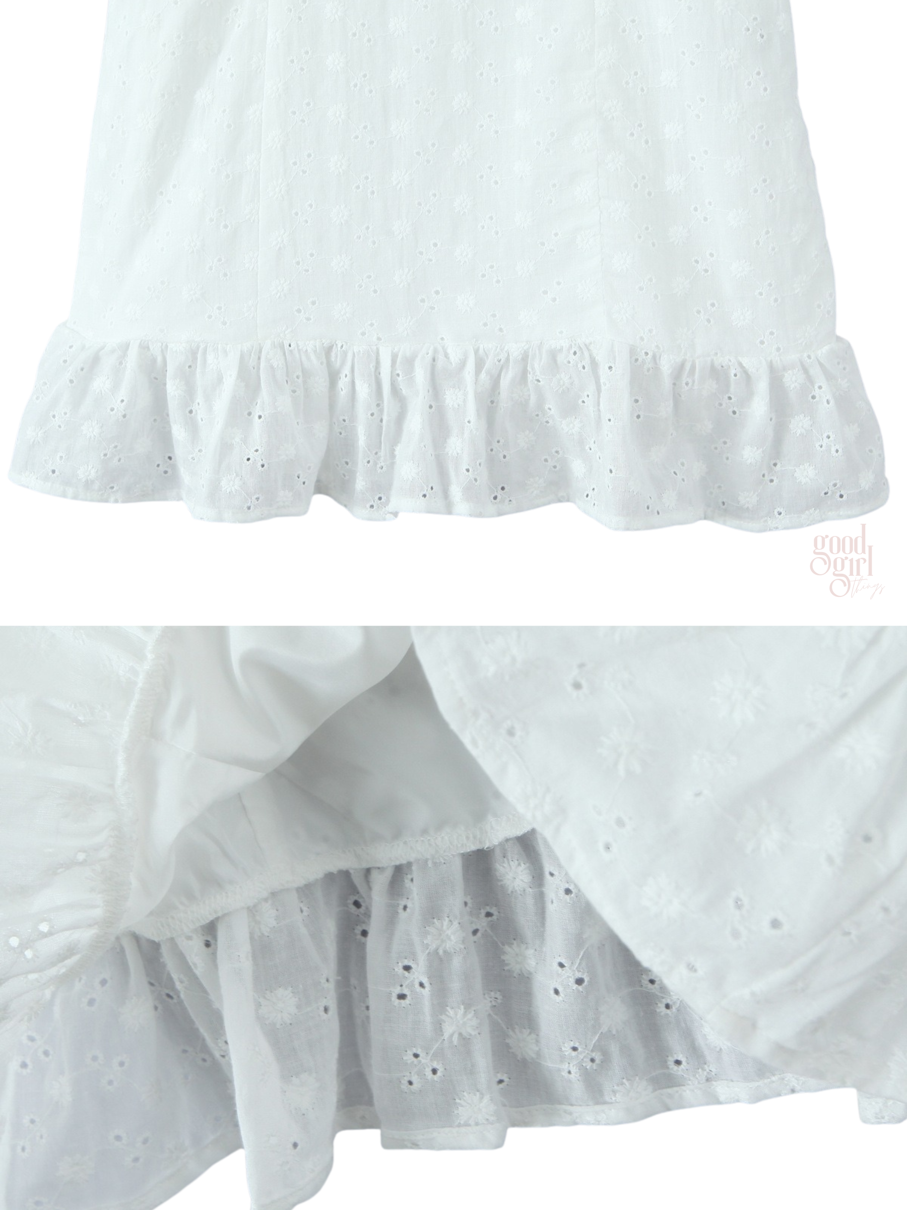 Hallie Broderie Ruffle Mini Dress
