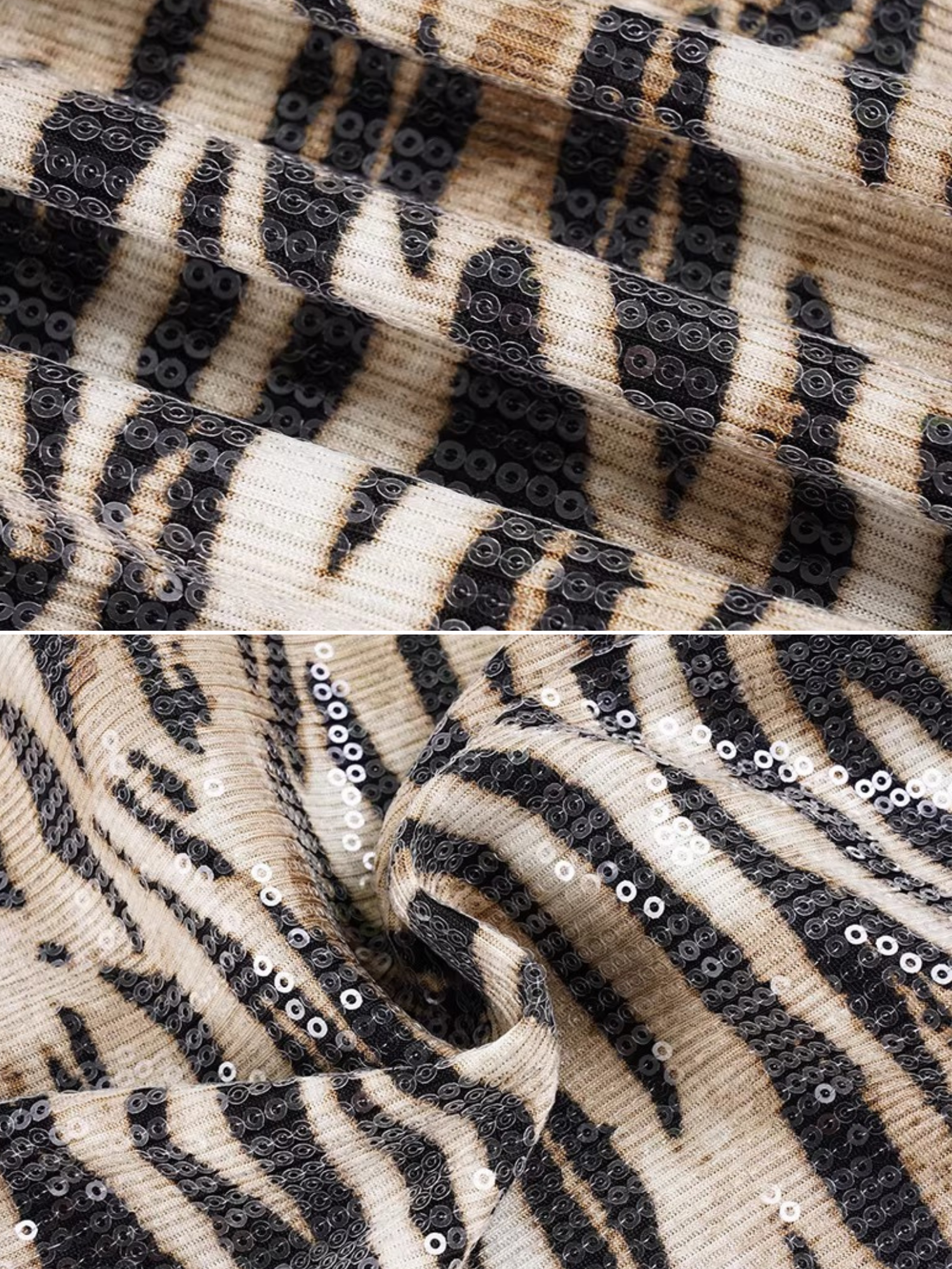 Aviyana Sequin Zebra Mini Skirt