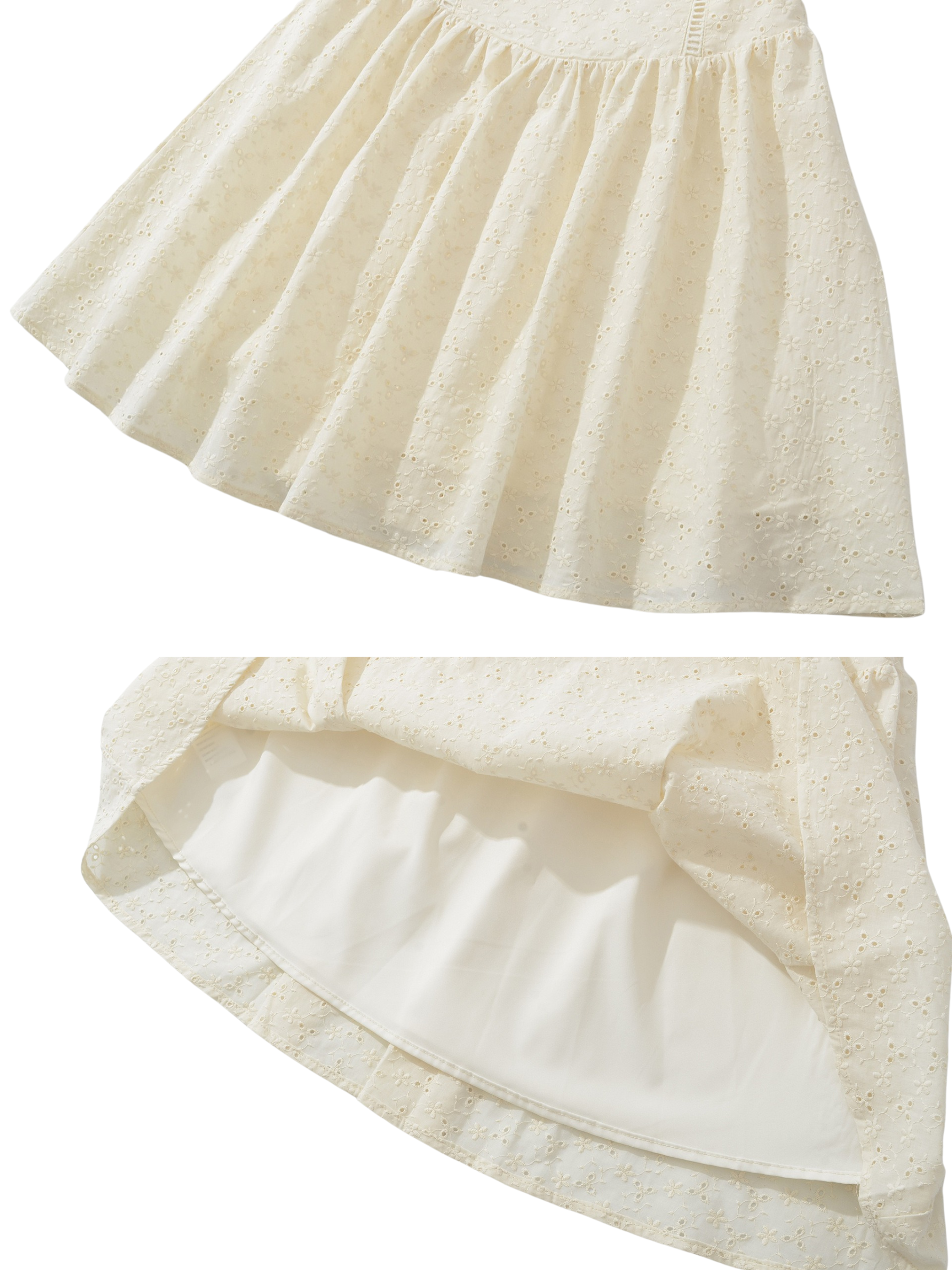 Priscilla Cream Eyelet Mini Dress