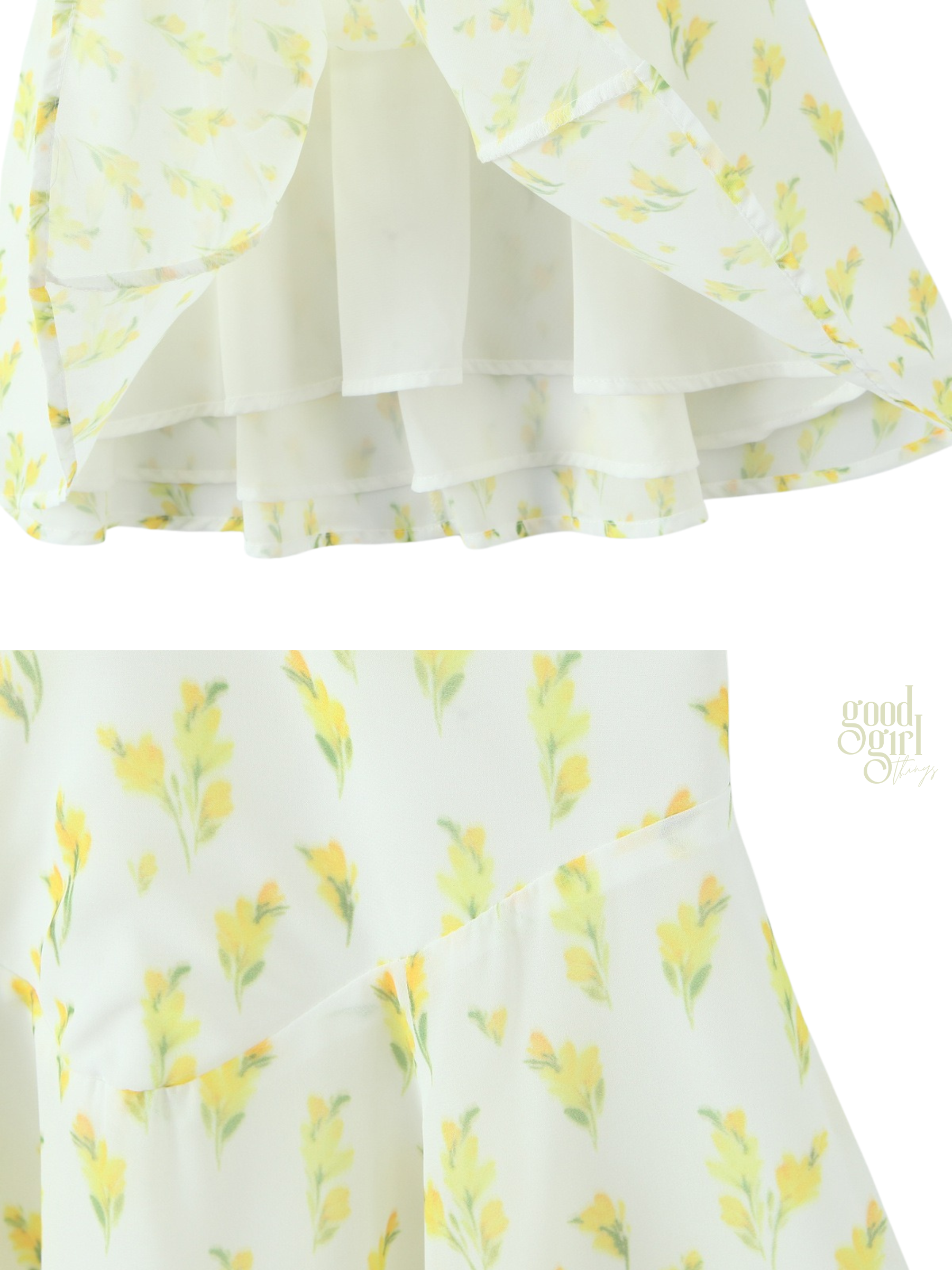 Clara Lemon Floral Halter Mini Dress