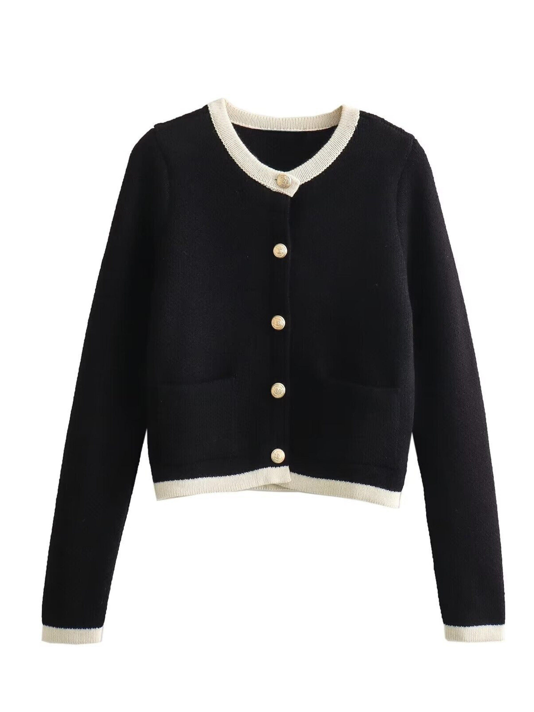 Jemma Button-Front Knit Cardigan Jacket