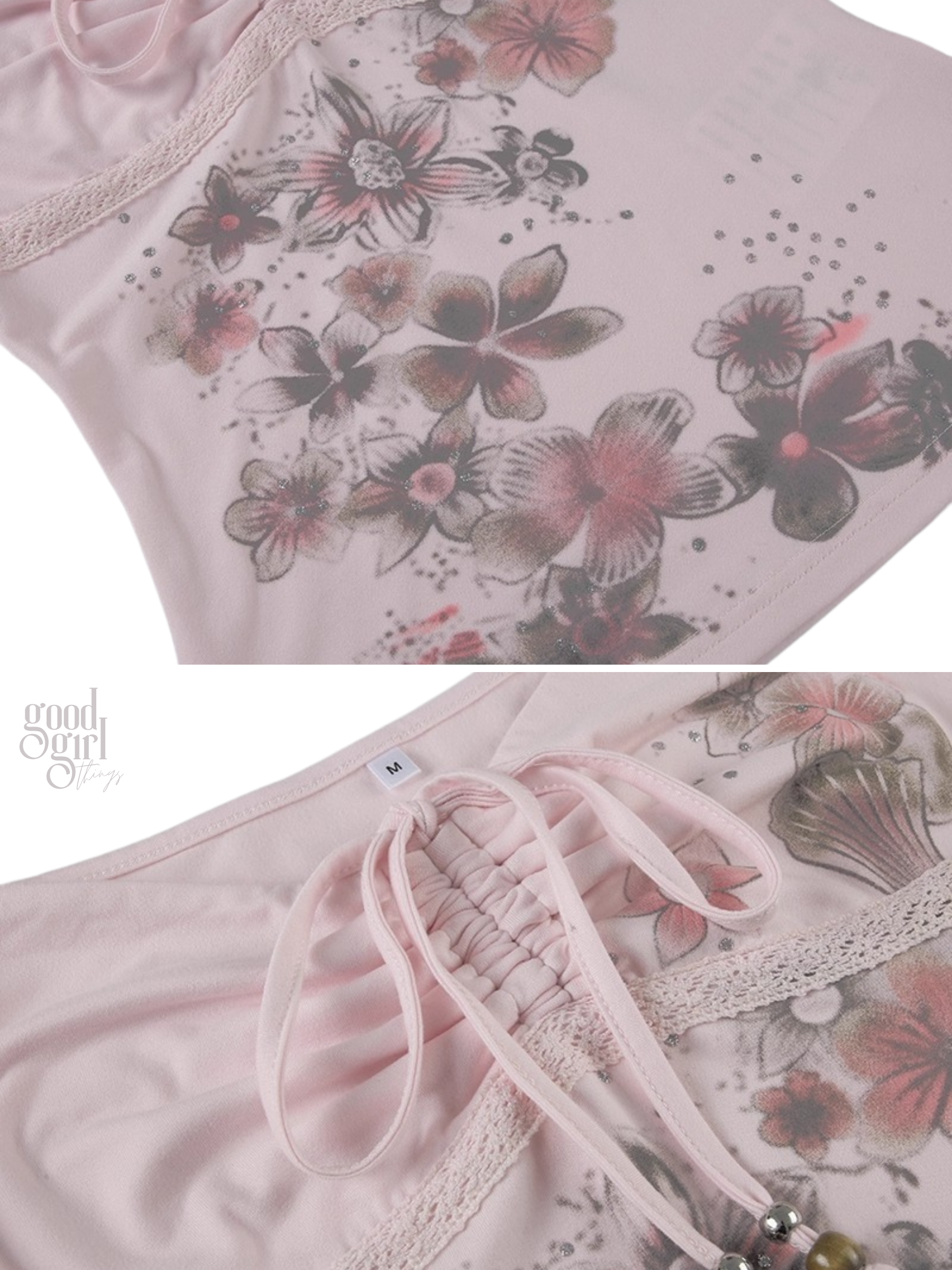 Areya Floral Lace-Up Top