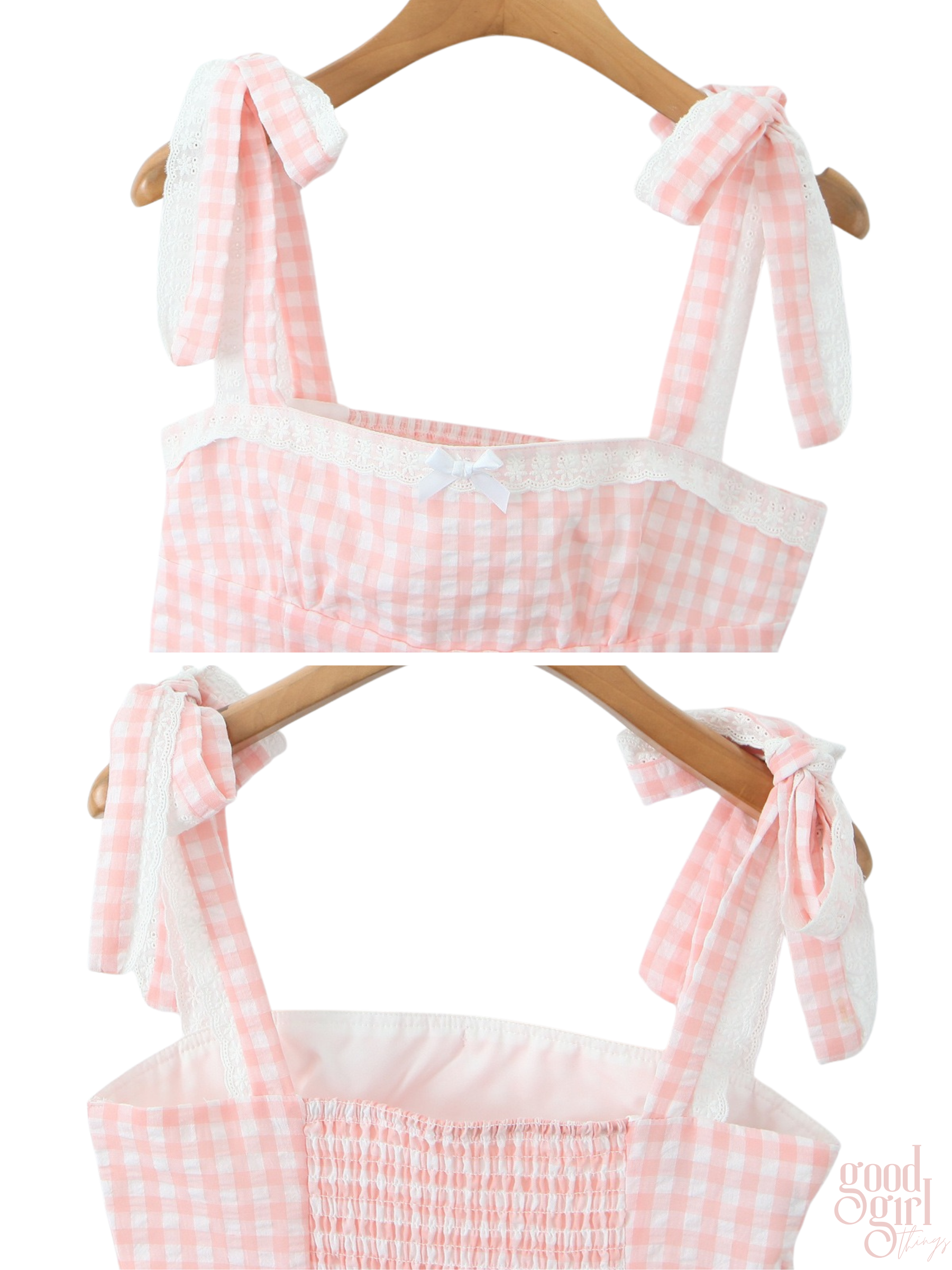 Amarah Plaid Lace Detail Camisole