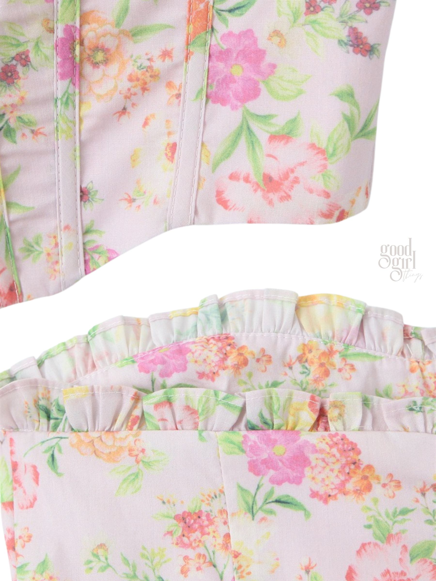 Remingtyn Floral Strapless Dress & Corset Set