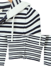 Brie Striped Knit Crop Hoodie