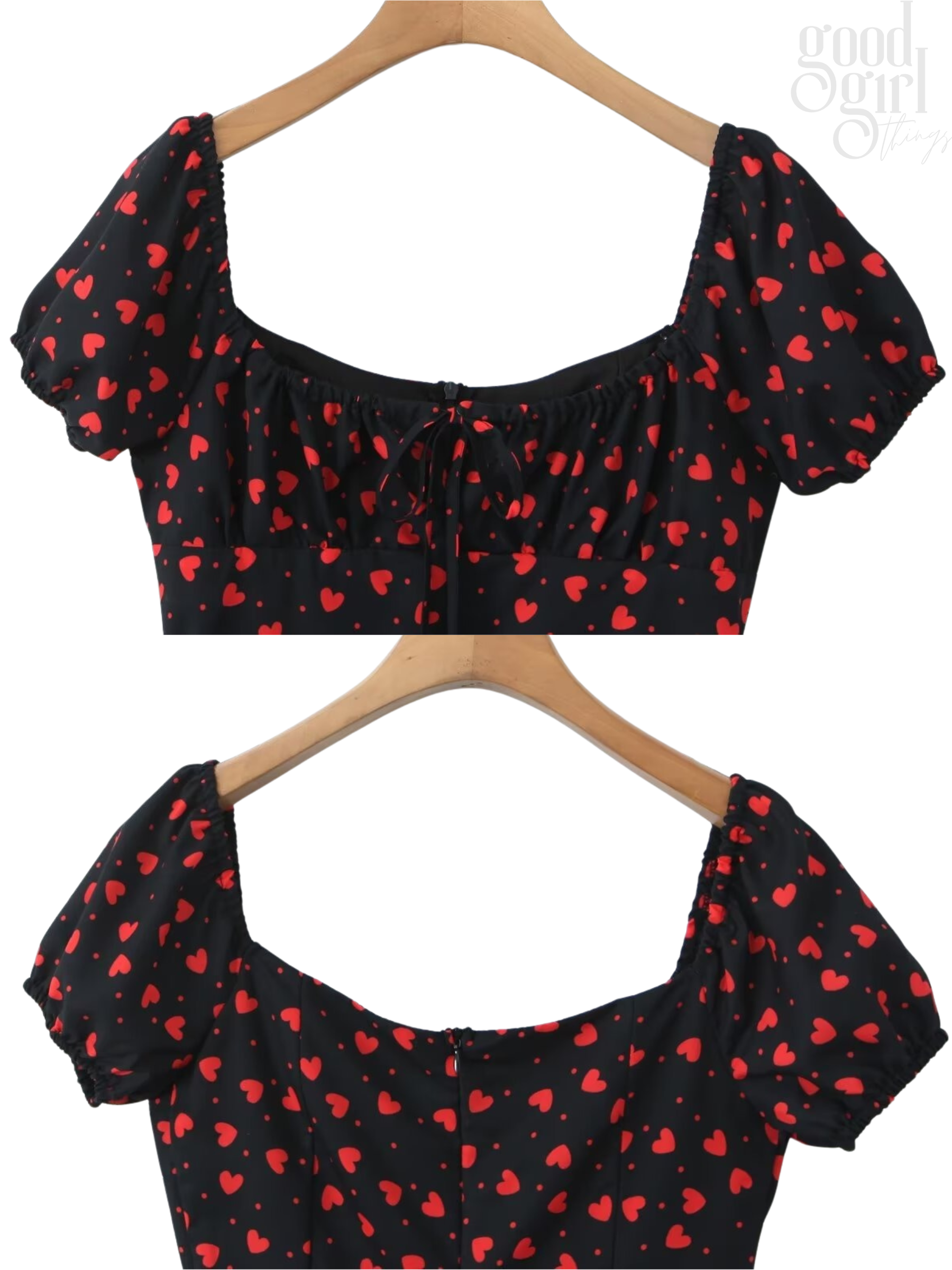 Elynn Short Sleeve Heart Print Mini Dress