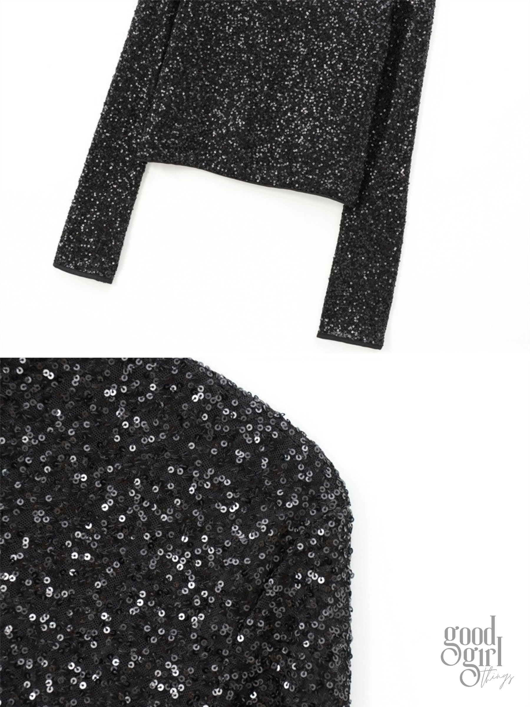Ayah Sequin Long Sleeve Top