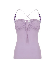 Elivia Beaded Strap Ruched Top