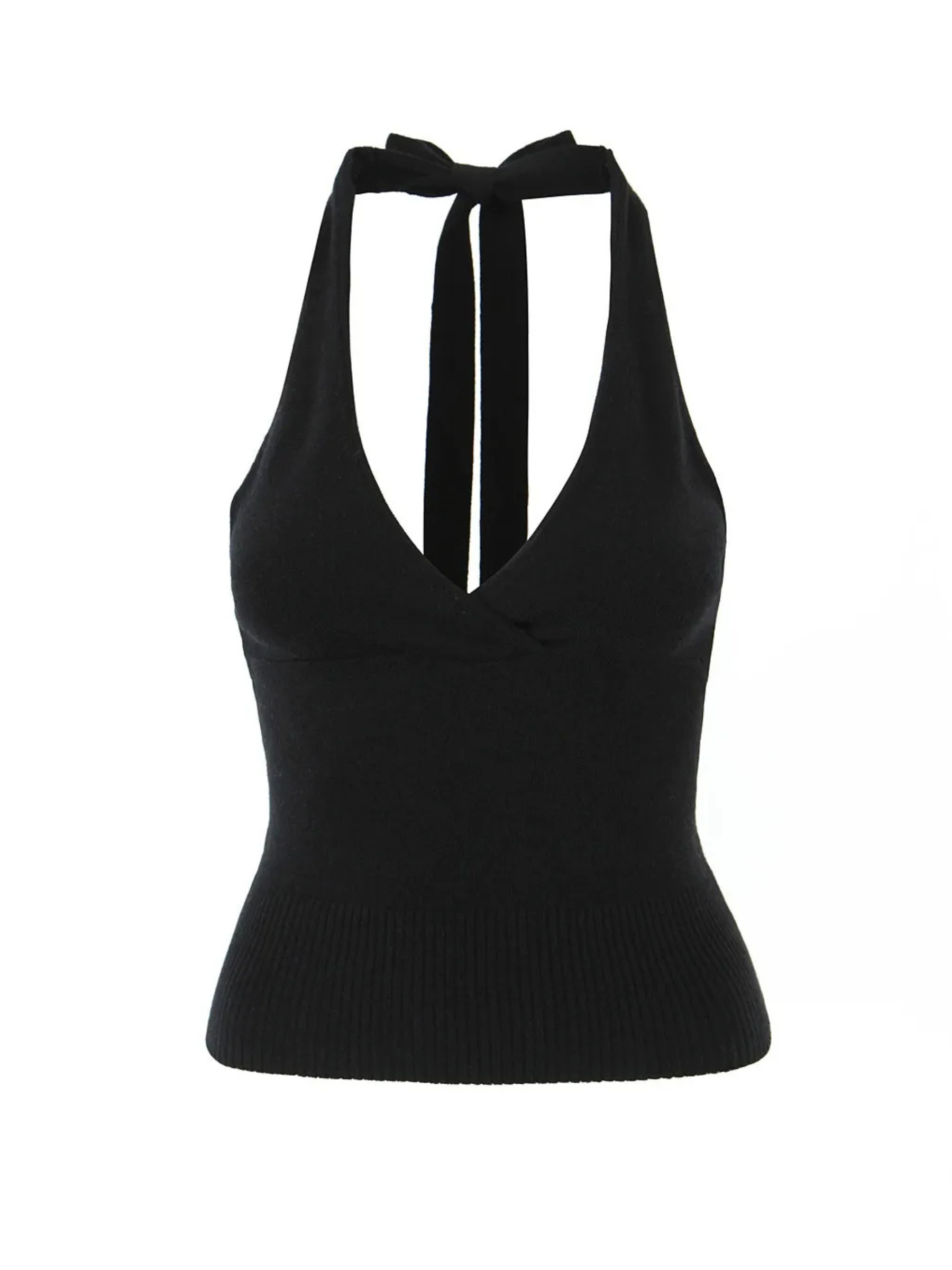 Brie Striped Knit Tie-Back Crop Top