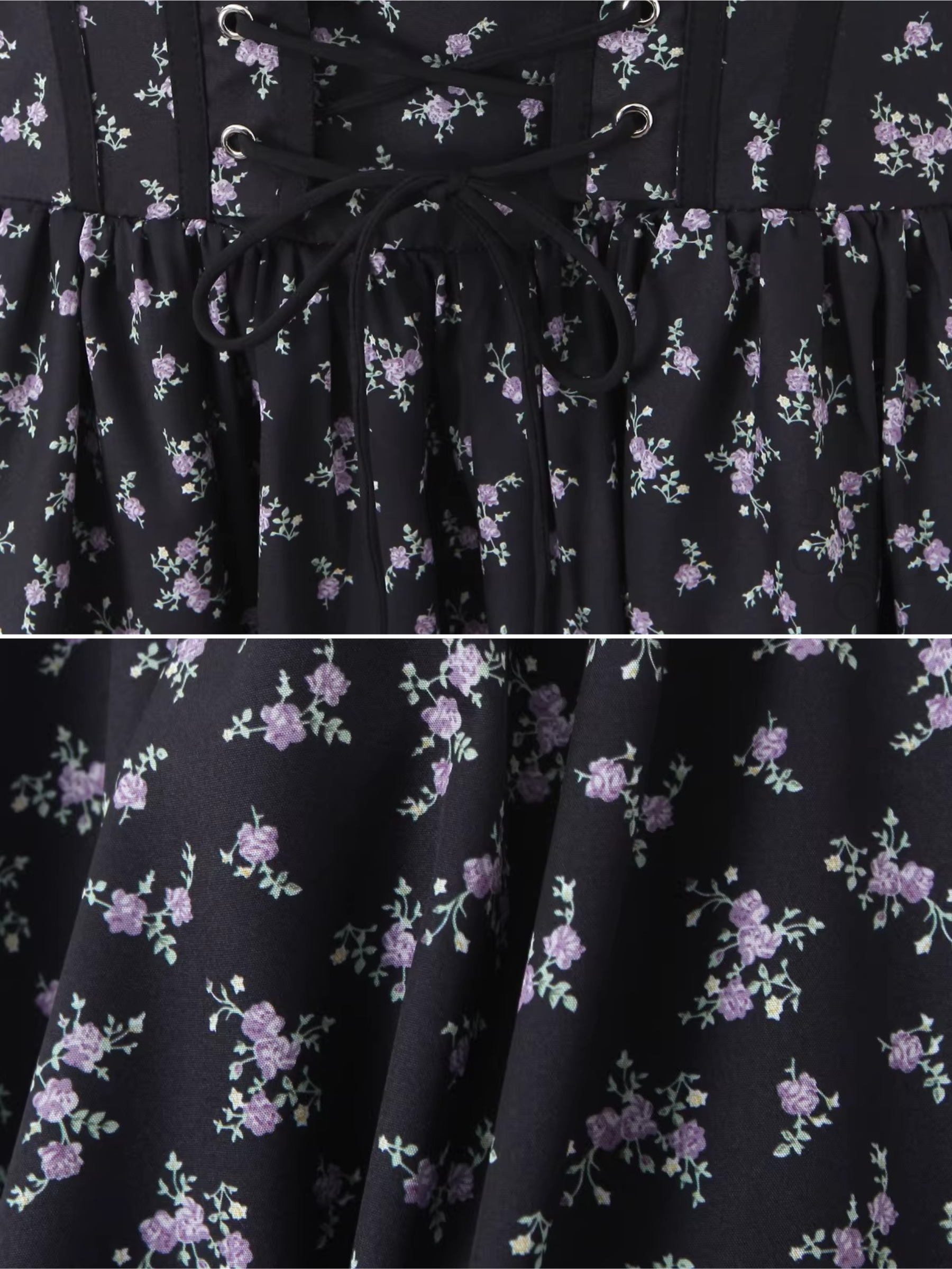 Noir Bloom Rose Corset Mini Dress