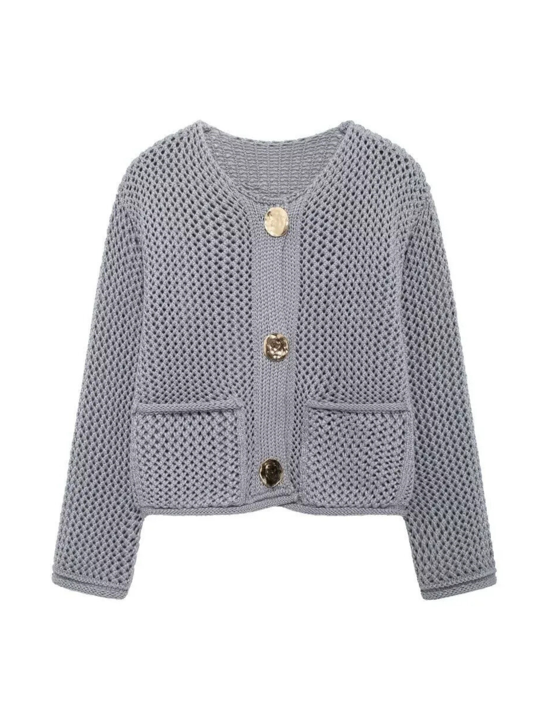 Alexys Button-Front Knit Cardigan
