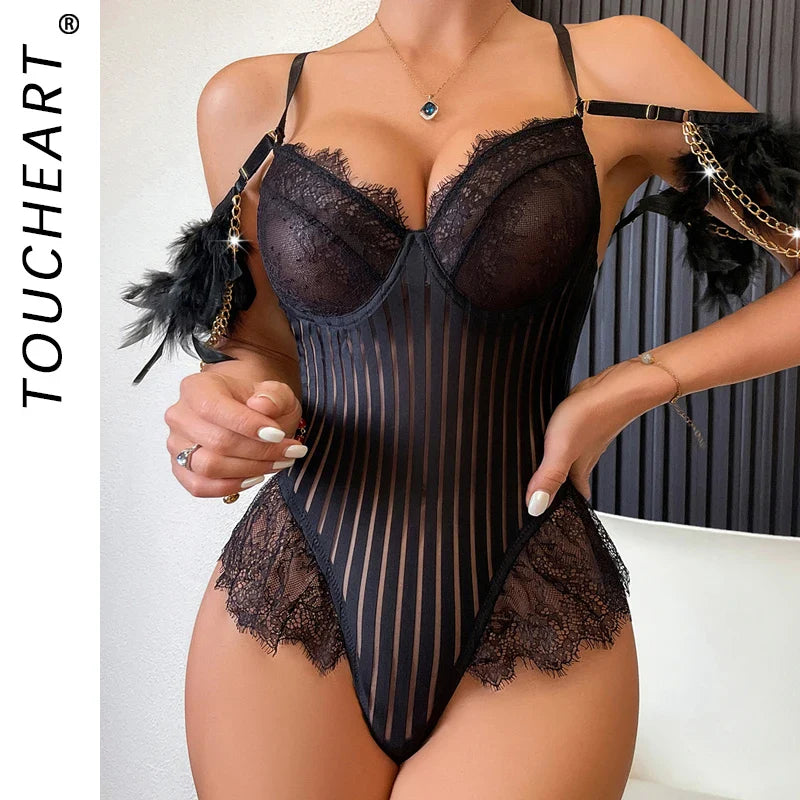 Bilizna Outfit Pajamas Set Garter Fancy Underwear Sekca Ensemble Lingeries Femmes Bra & Corset Vs