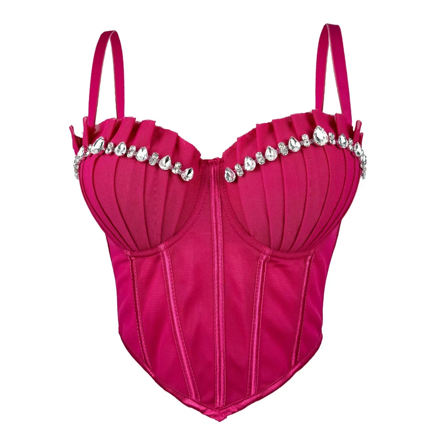 Corset Tank Tops Bra Bling Diamond Rhinestone Y2k Top Shirtssweet Party Camis Club