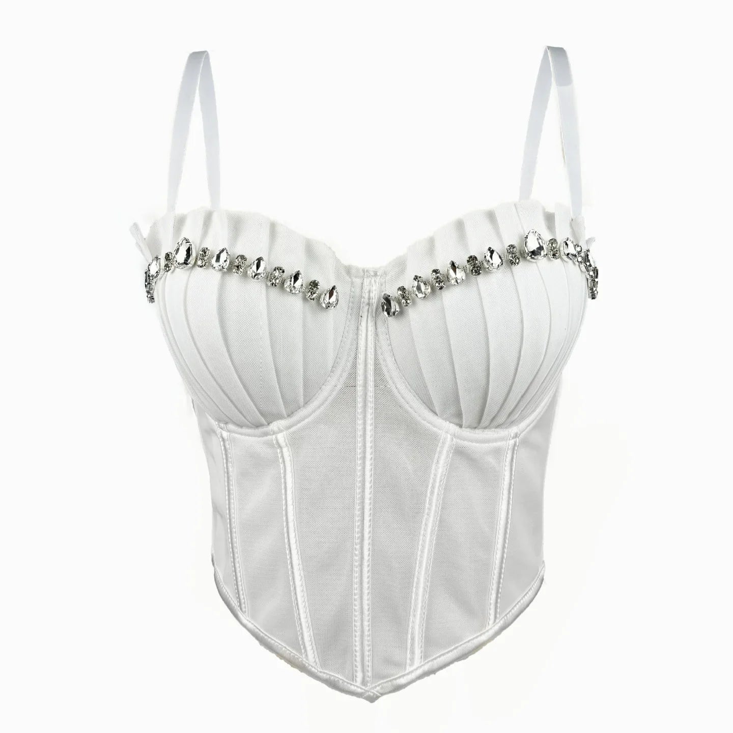 Corset Tank Tops Bra Bling Diamond Rhinestone Y2k Top Shirtssweet Party Camis Club