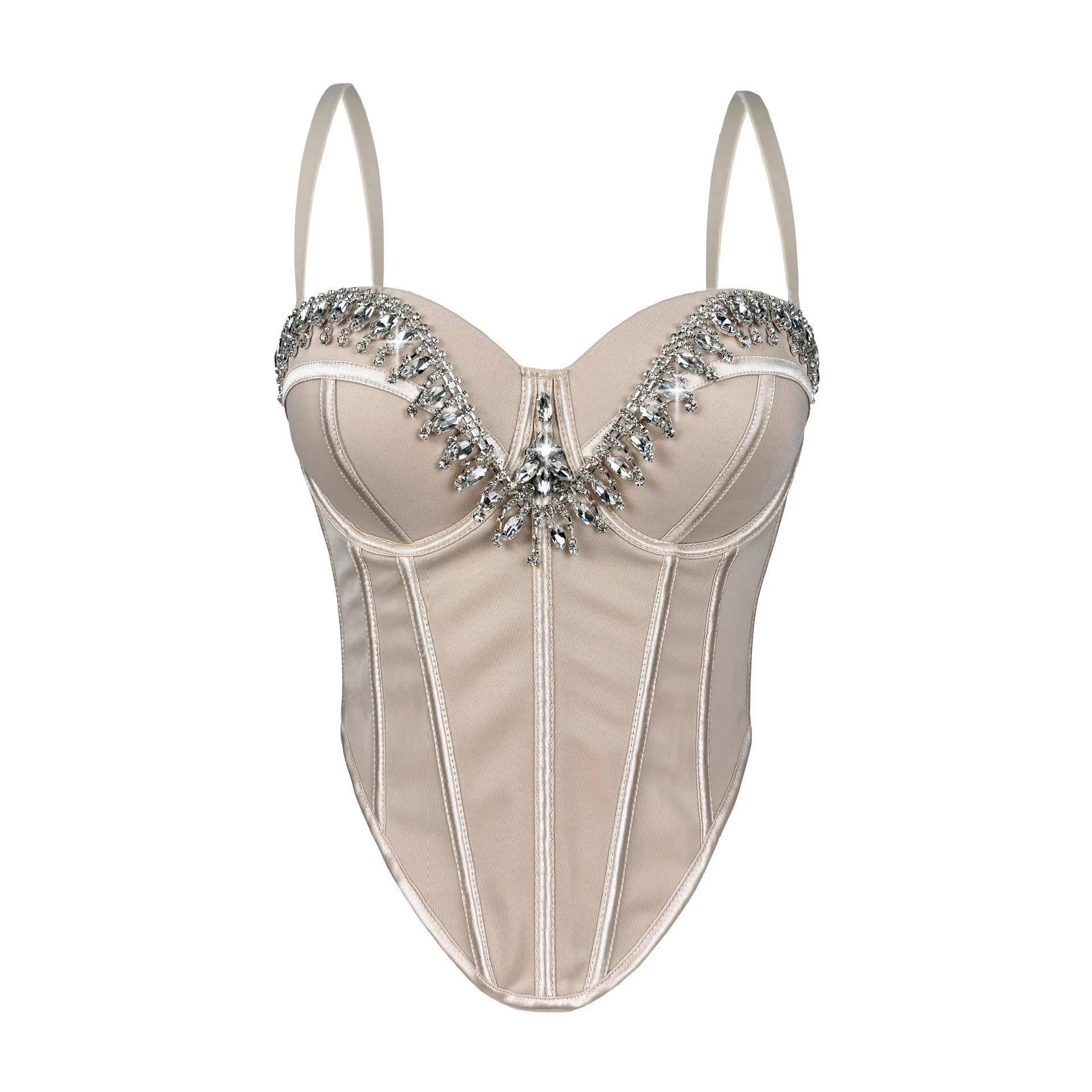 Corset Tank Tops Bra Bling Diamond Rhinestone Y2k Top Shirtssweet Party Camis Club